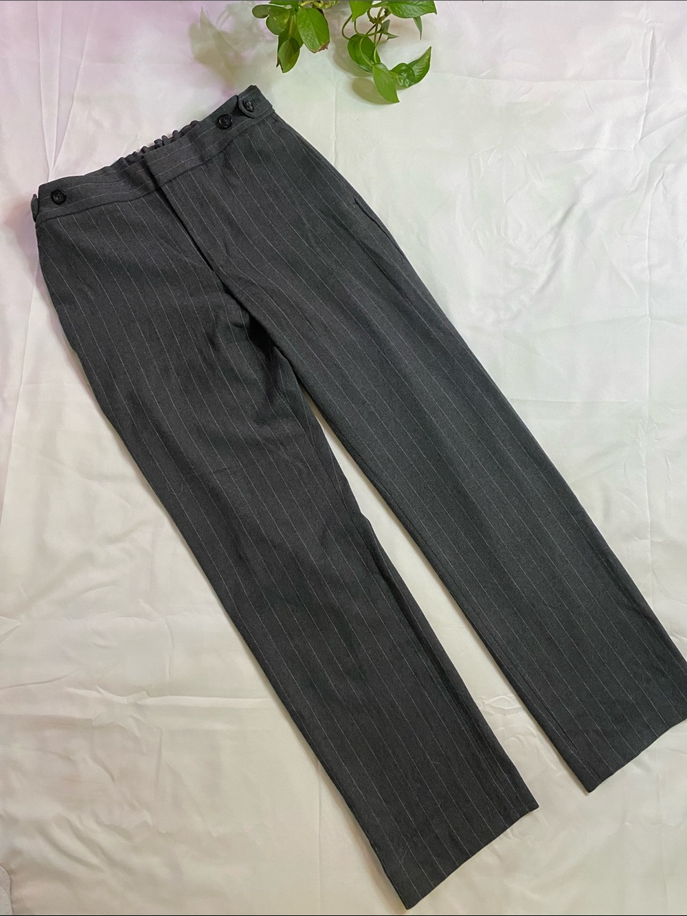 Banana Republic-Classic Woman’s Pinstripe Dress Pants - Charcoal Gray-SZ-2L